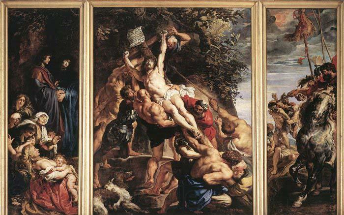 RUBENS, Pieter Pauwel Raising of the Cross Norge oil painting art
